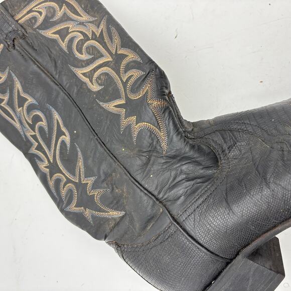 Vintage 80s Larry Mahan Cowboy Boots Western Exotic Lizard Men\'s 10 D main image 8